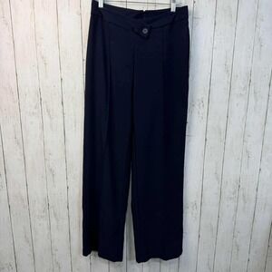 SHEIN Women's Navy High Waist Wide Leg Pants Dress Slacks Office Trousers Size L